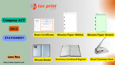 Tax Print is a leading provider of company act 2013 stationery in Mumbai.